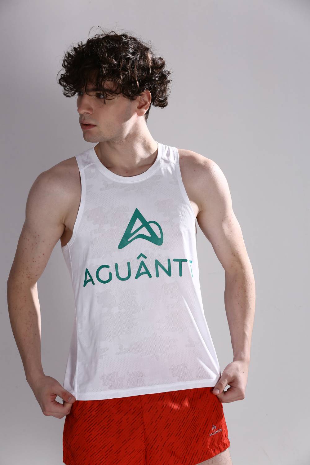 buy men aguante running singlet white online #Color_White