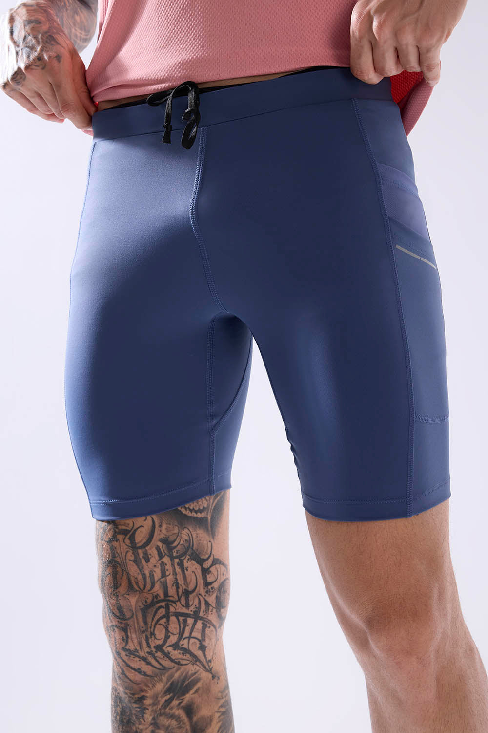 men running half tight with inner lining and multiple pockets #Color_Moonlight