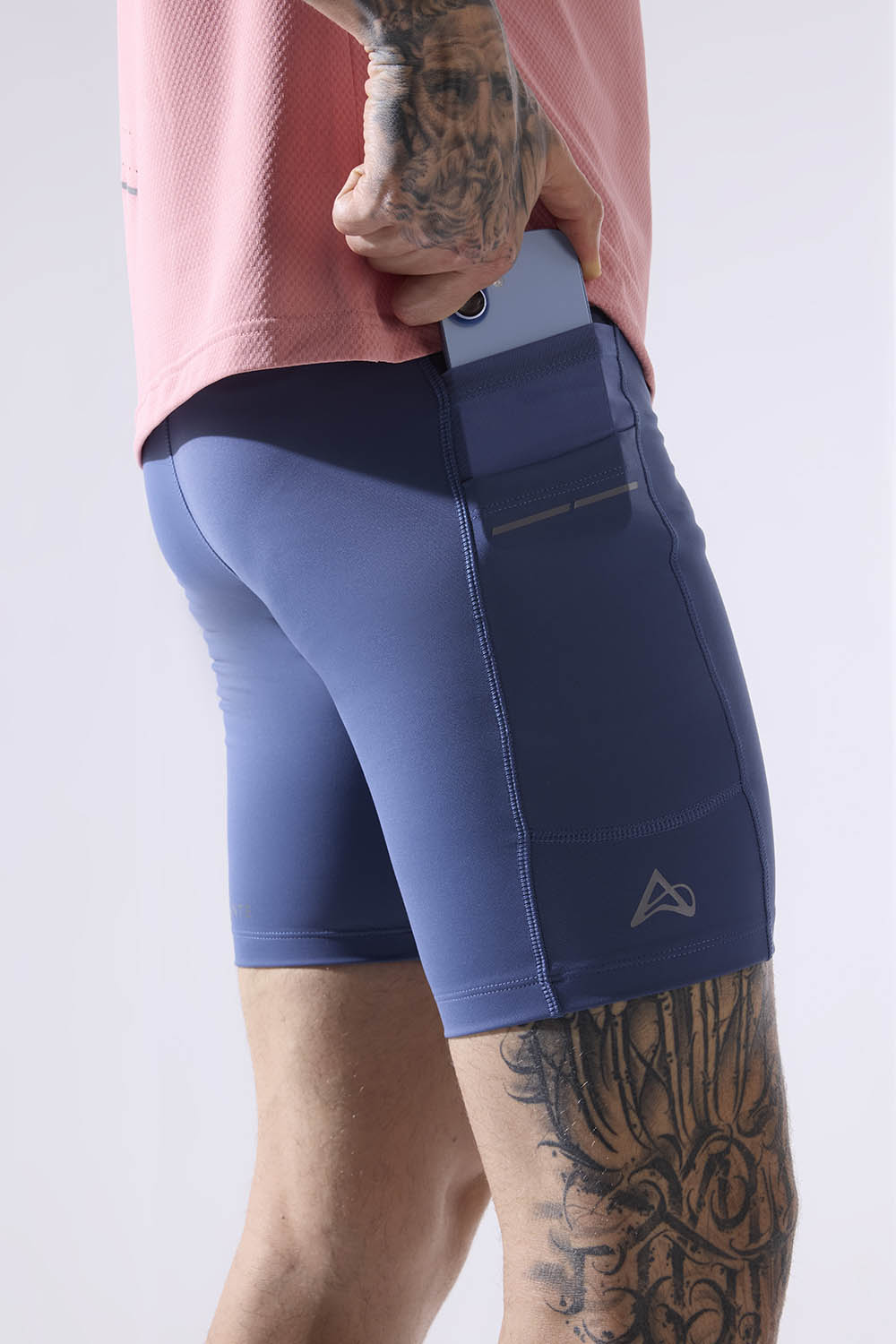 men running half tight with inner lining and multiple pockets #Color_Moonlight
