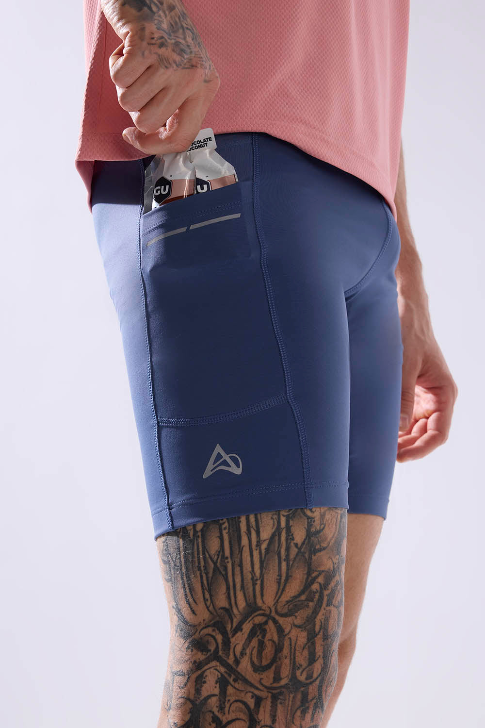 men running half tight with inner lining and multiple pockets #Color_Moonlight