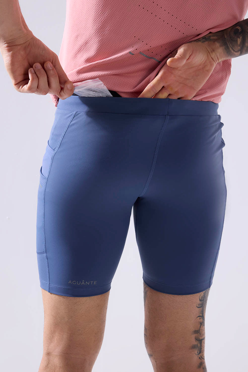 men running half tight with inner lining and multiple pockets #Color_Moonlight