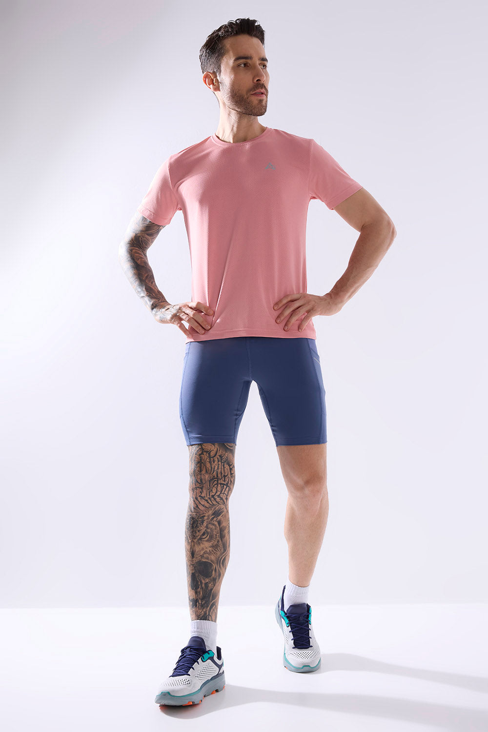 men running half tight with inner lining and multiple pockets #Color_Moonlight