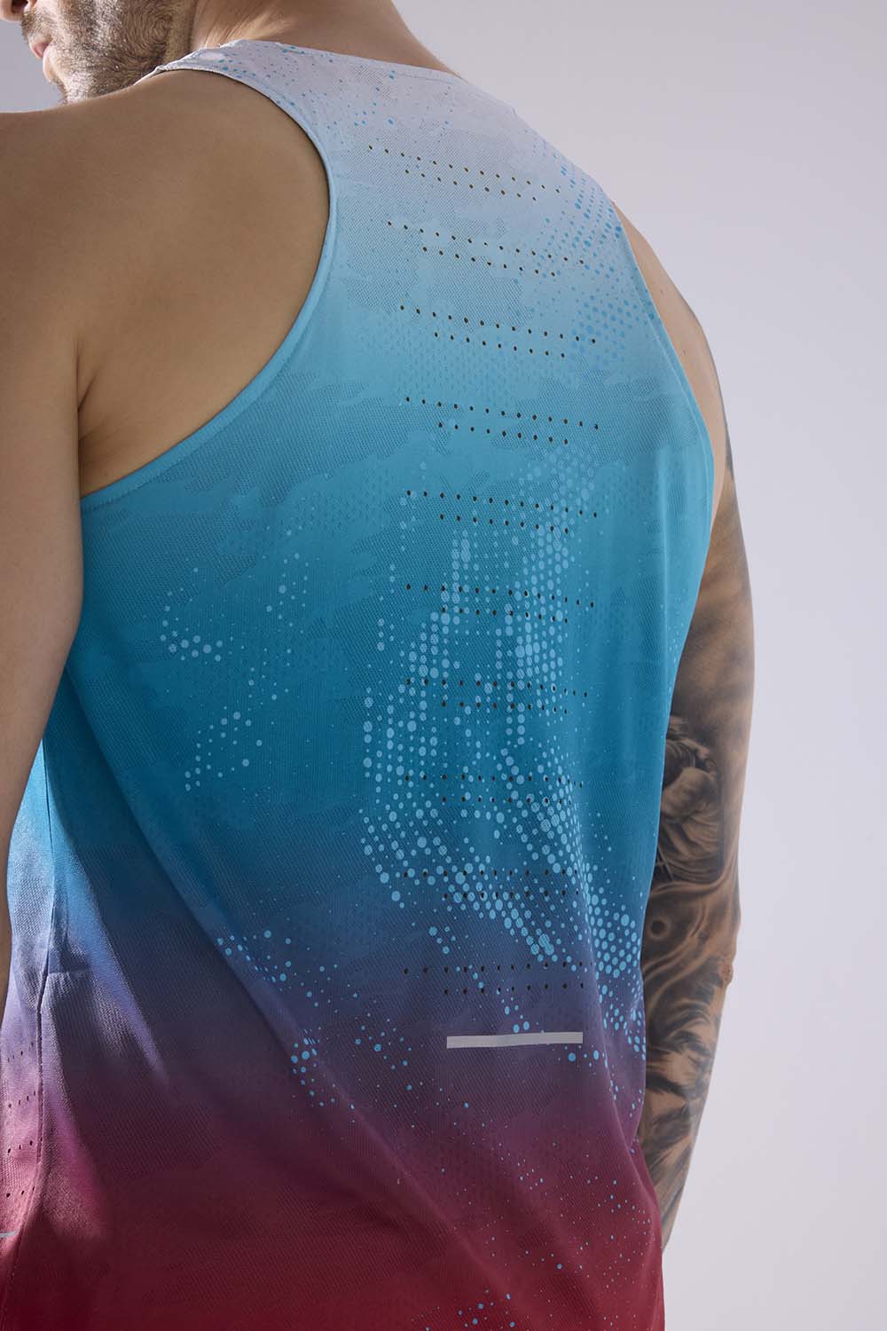 buy men running printed singlet online #Color_Glacier Flame Pr