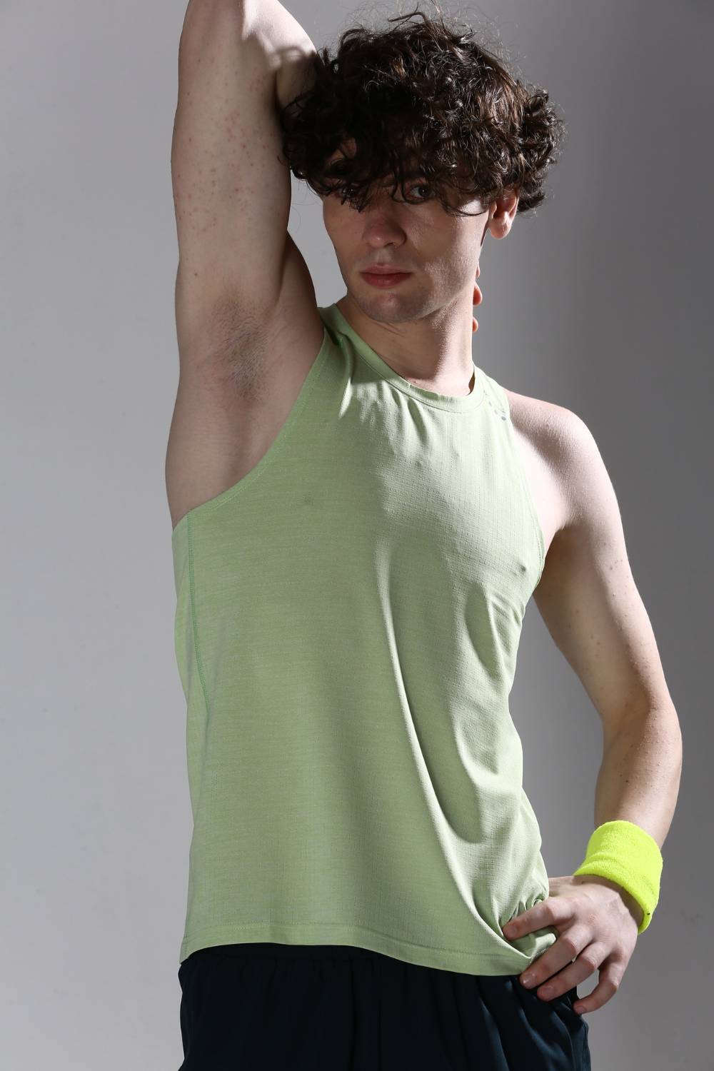 men running singlet online #Color_Lime