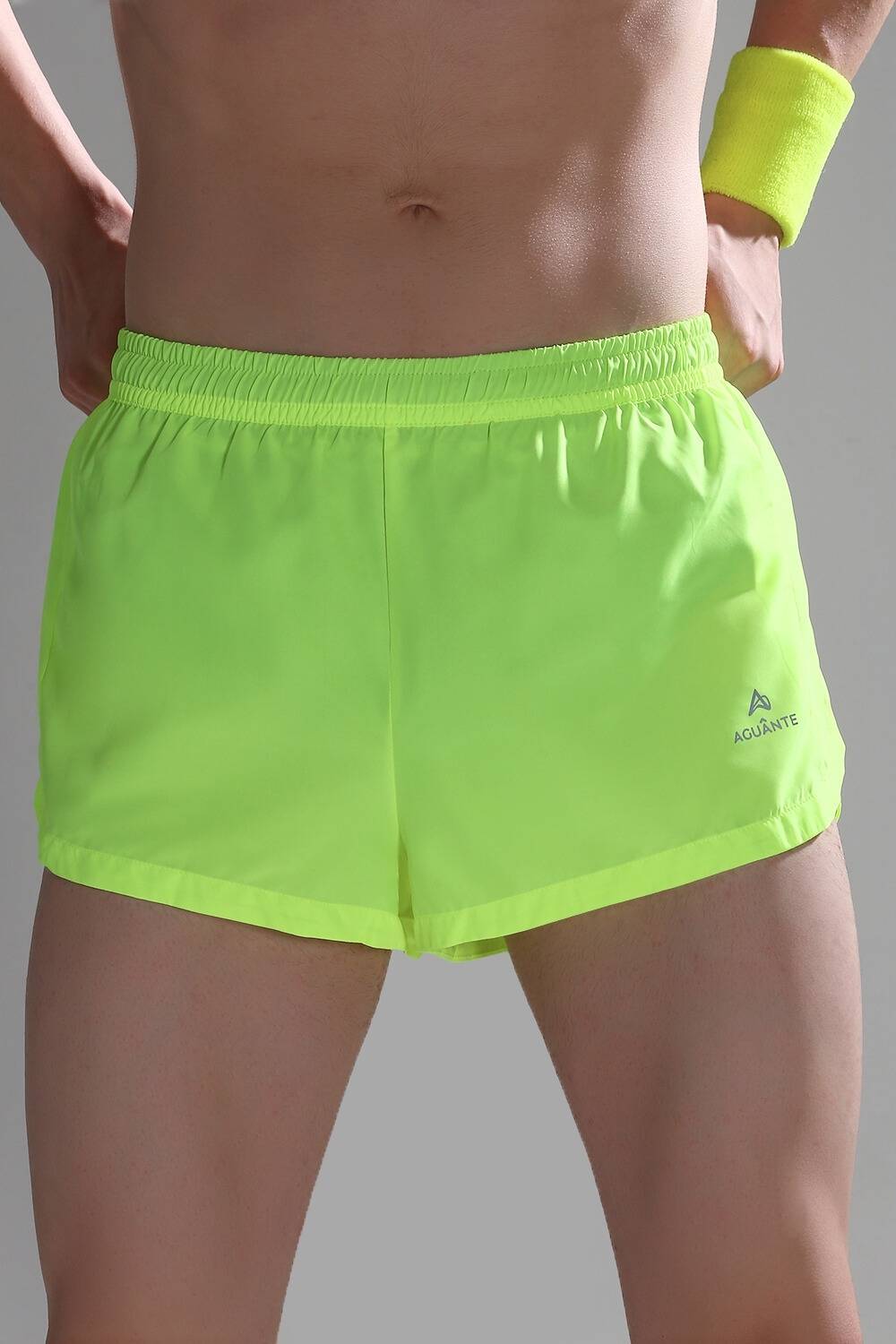 men’s 2-inch split running shorts #Color_Neon Yellow
