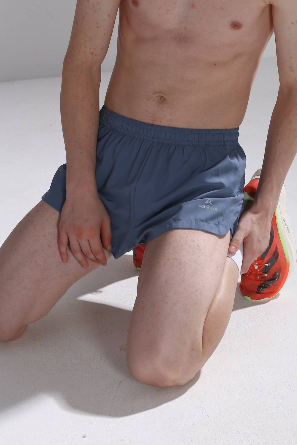 men’s 2-inch split running shorts #Color_Raw Steel