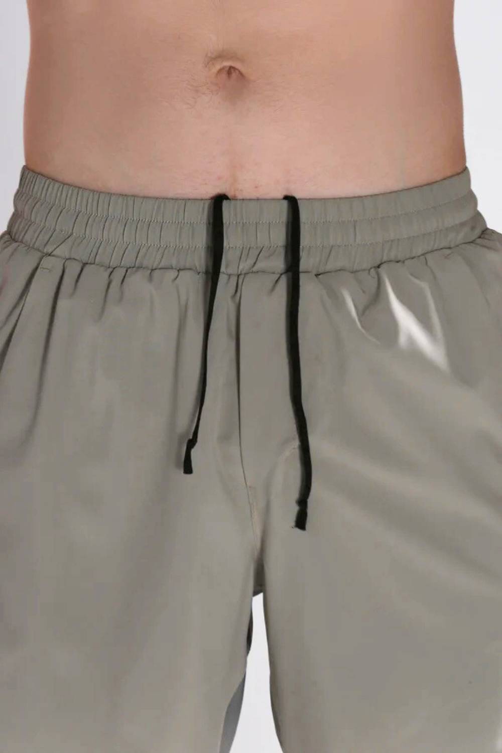 men's running shorts with drawsting and inner #Color_Tech Beige
