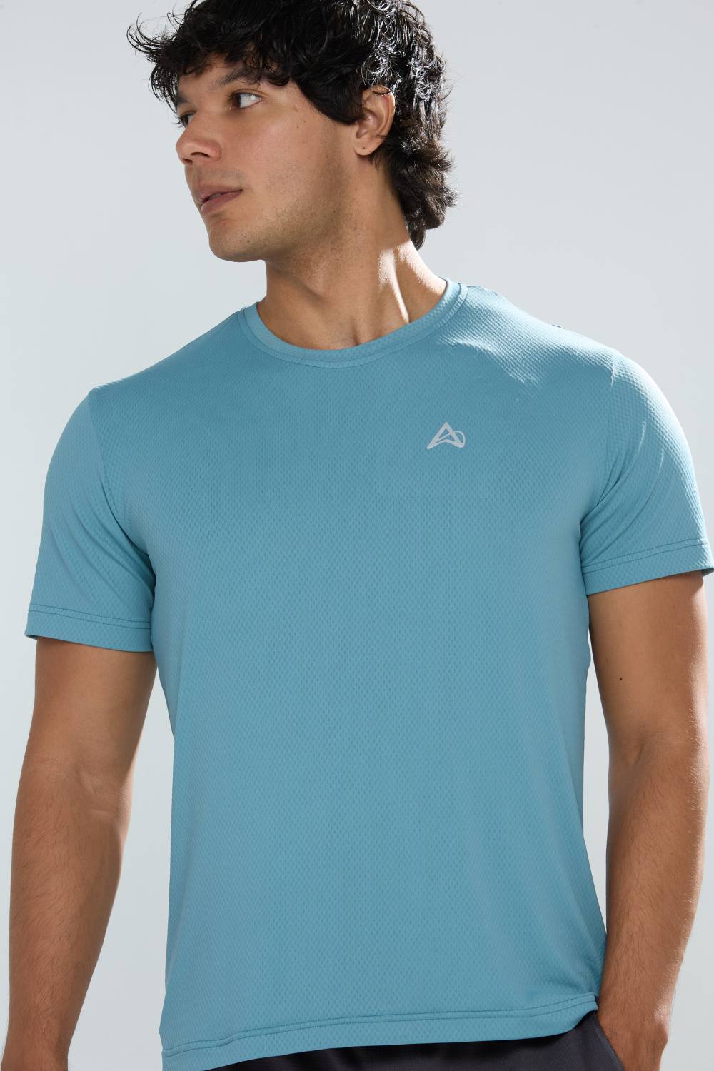 buy gym workout stretchable t-shirts for men #Color_Smoke Blue