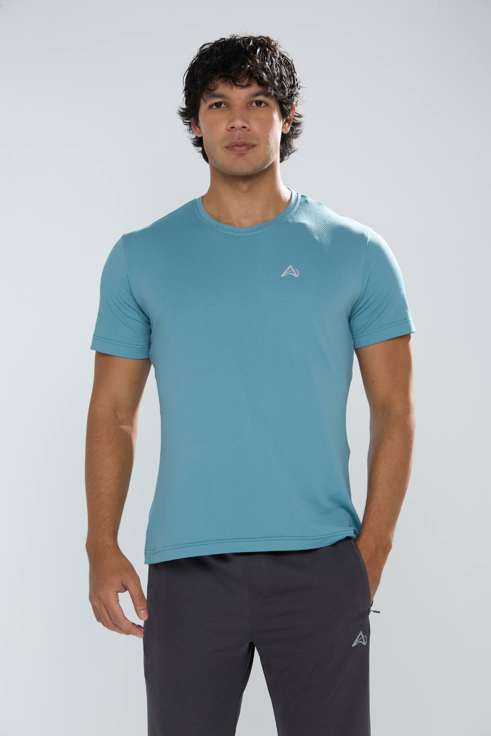 buy gym workout stretchable t-shirts for men #Color_Smoke Blue