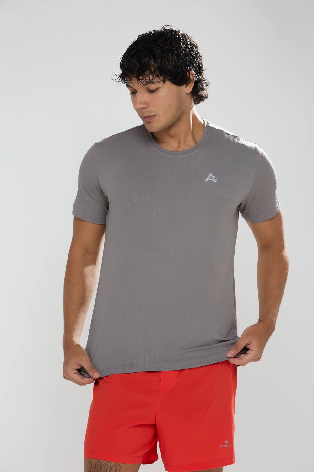 buy gym workout stretchable t-shirts for men #Color_Grey