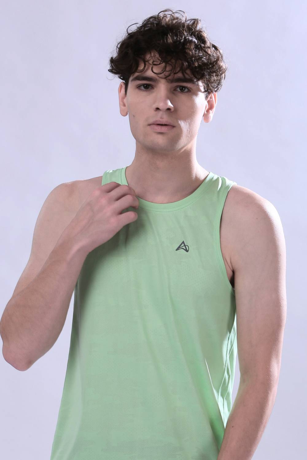 Men’s sleeveless running top for marathon, gym, and training #Color_Summer Green