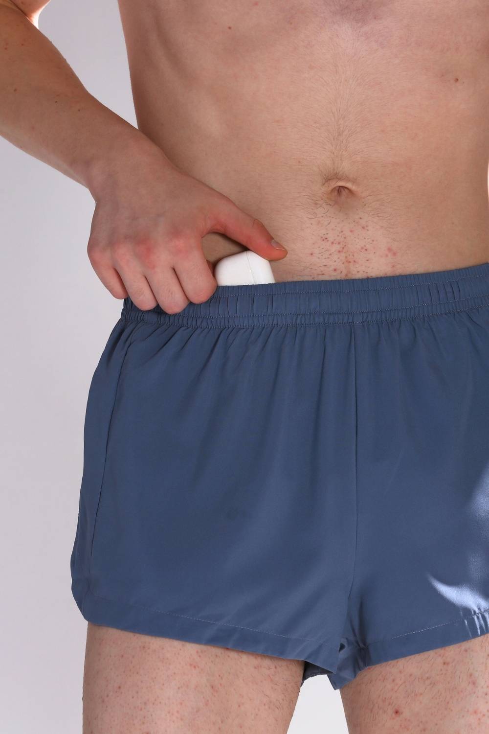 mens running shorts with liner #Color_Raw Steel