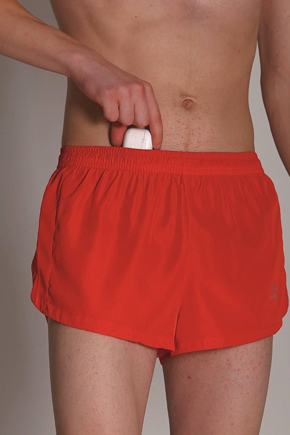 mens running shorts with liner #Color_Spicy Red