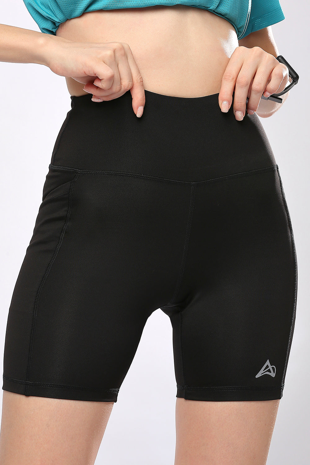 buy women 6 inches running half tights online #Color_Black