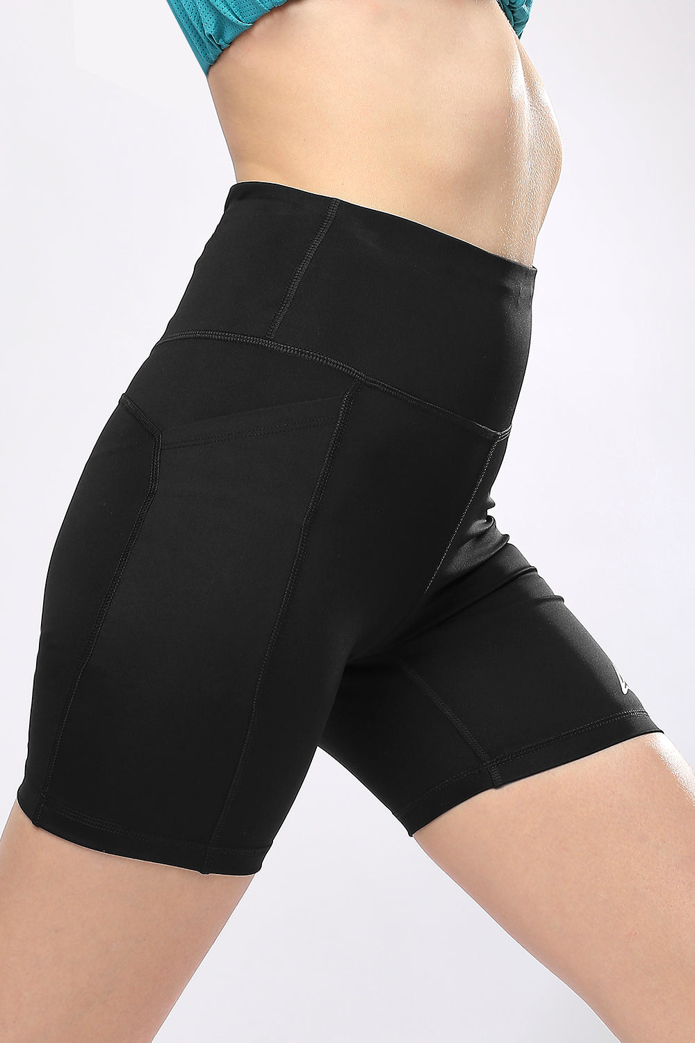 buy women 6 inches running half tights online #Color_Black