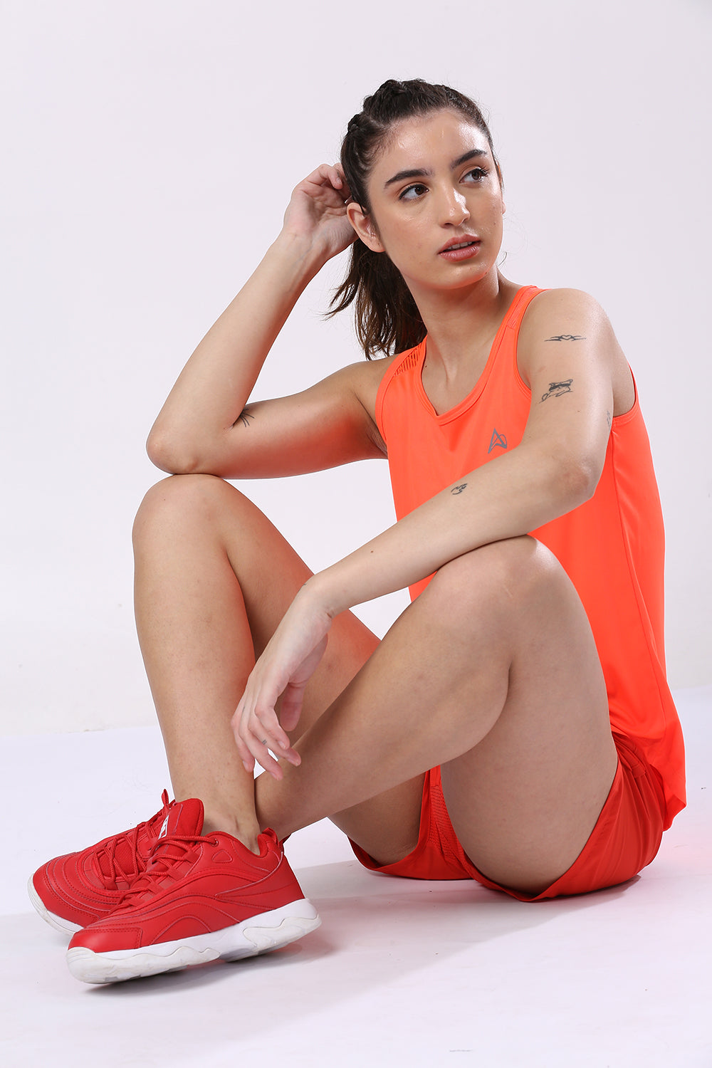 buy women running singlet top online #Color_Neon Orange
