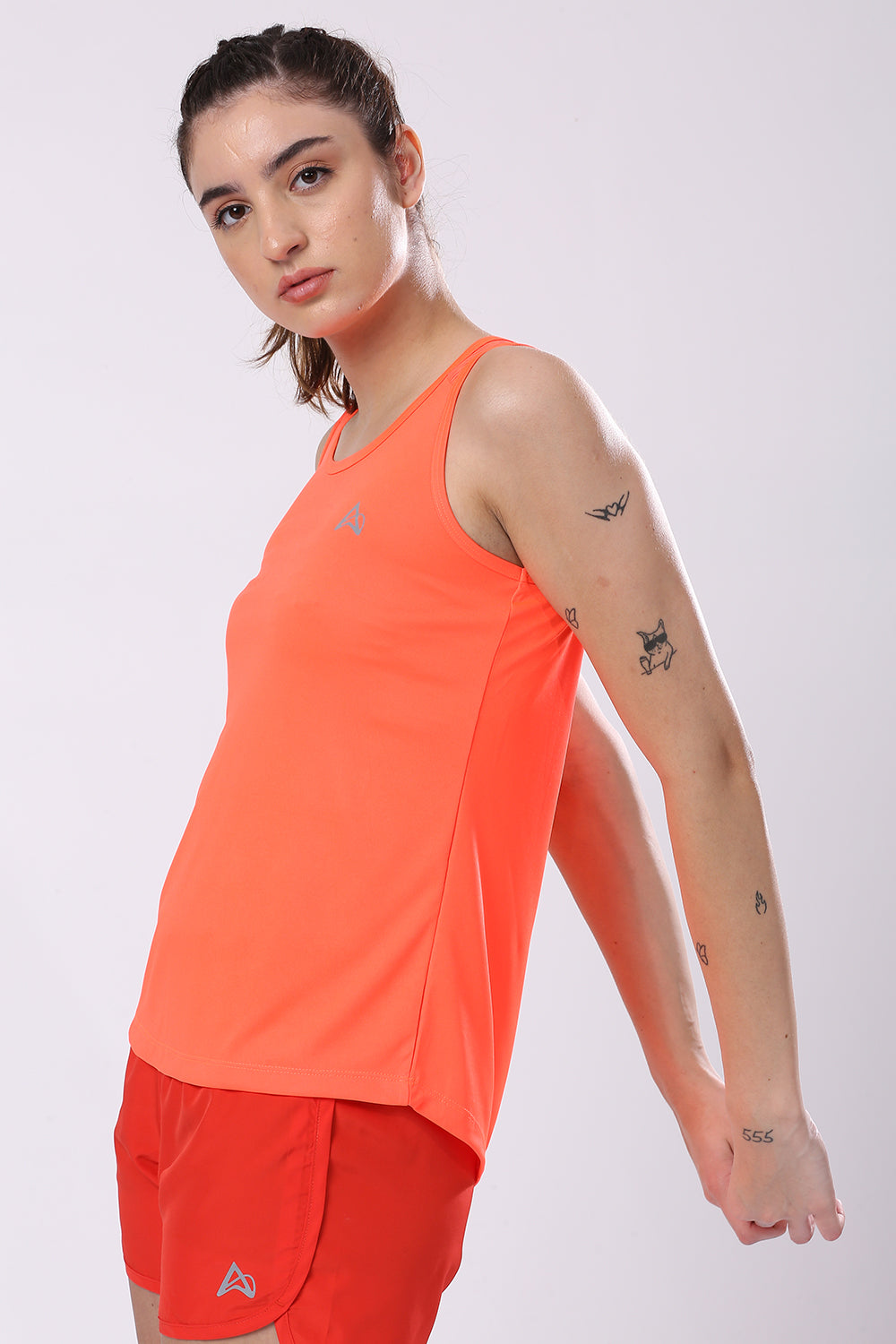 buy women running singlet top online #Color_Neon Orange
