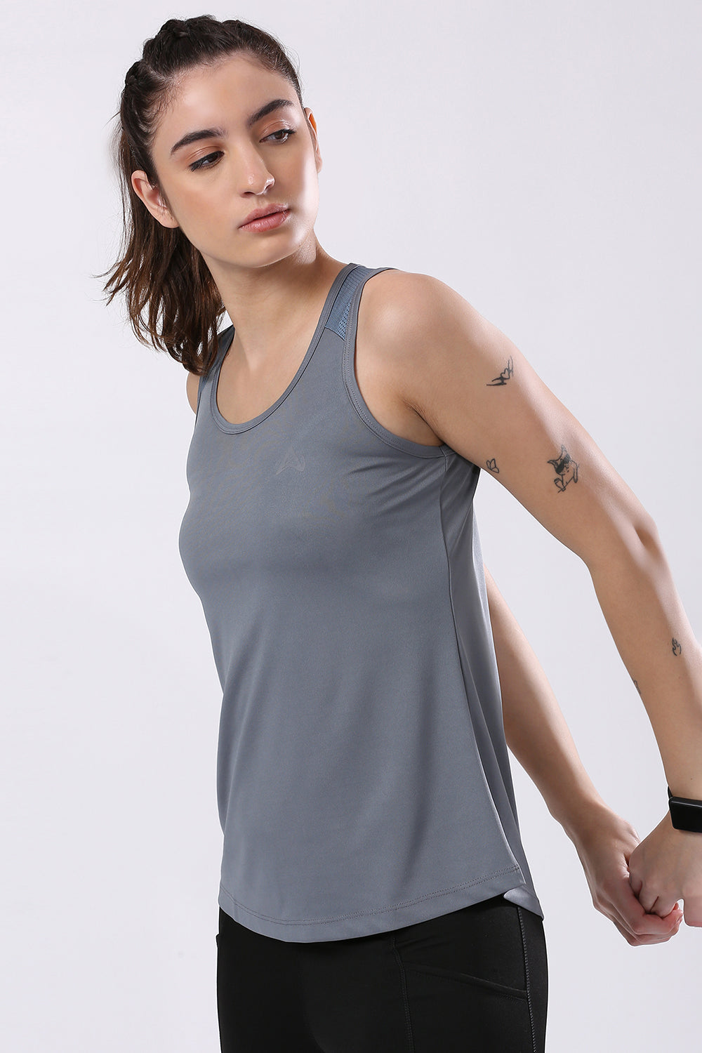 buy women running singlet top online #Color_Silver Blue