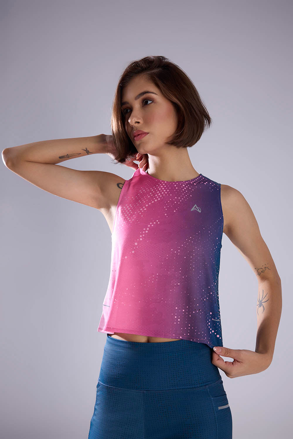 buy women printed running singlet top online #Color_Eclipse Pr