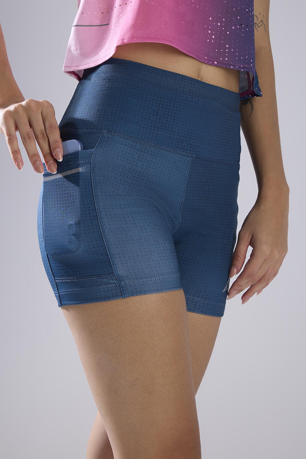 buy women 4 inches running half tights online #Color_Moonstone Gry Pr