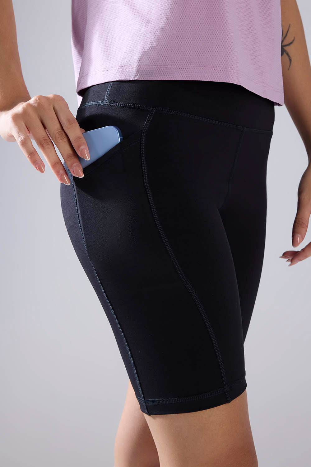 buy 8 inches women running half tight #Color_Black