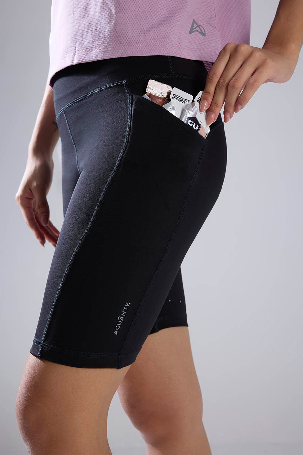 buy 8 inches women running half tight #Color_Black
