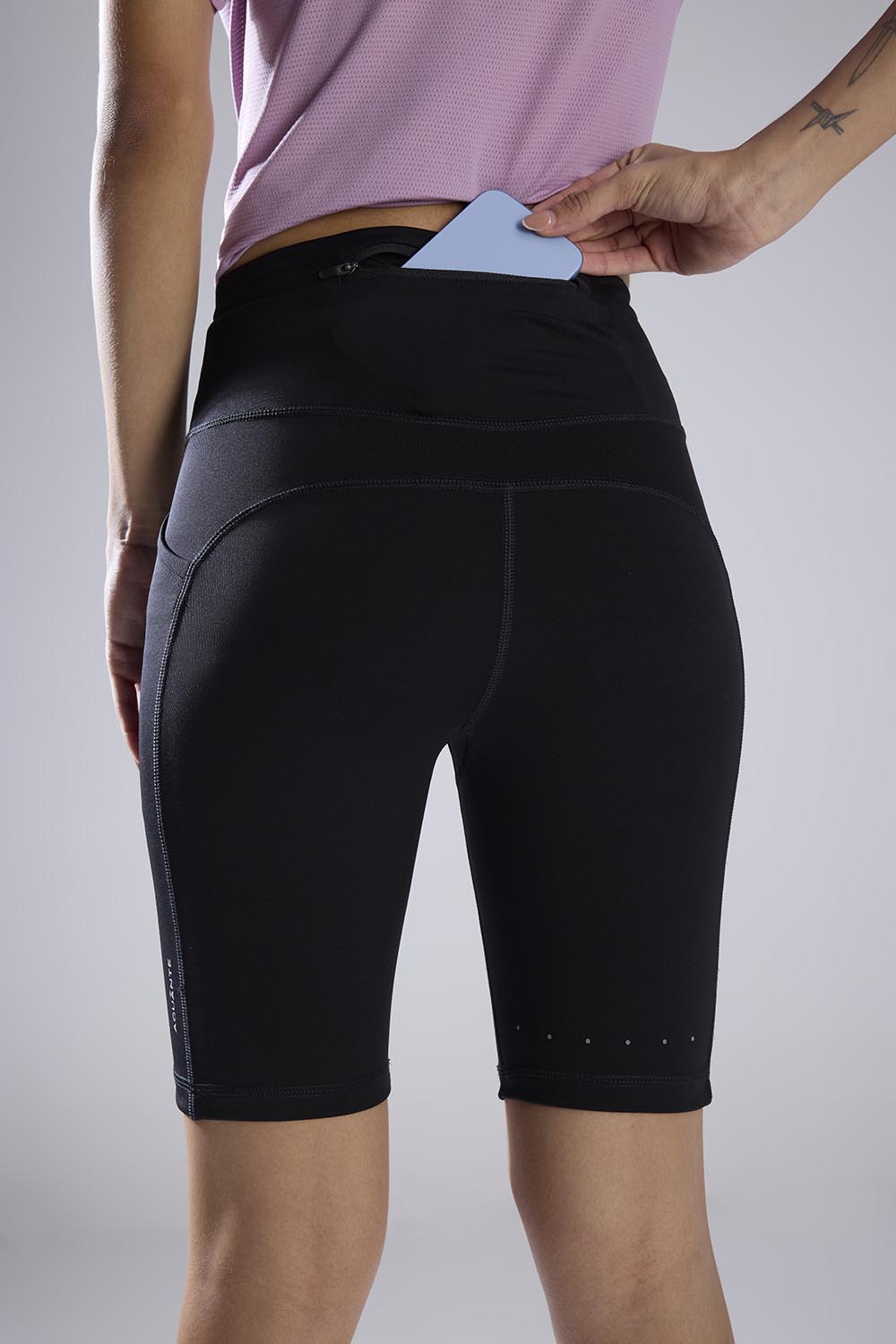 buy 8 inches women running half tight #Color_Black