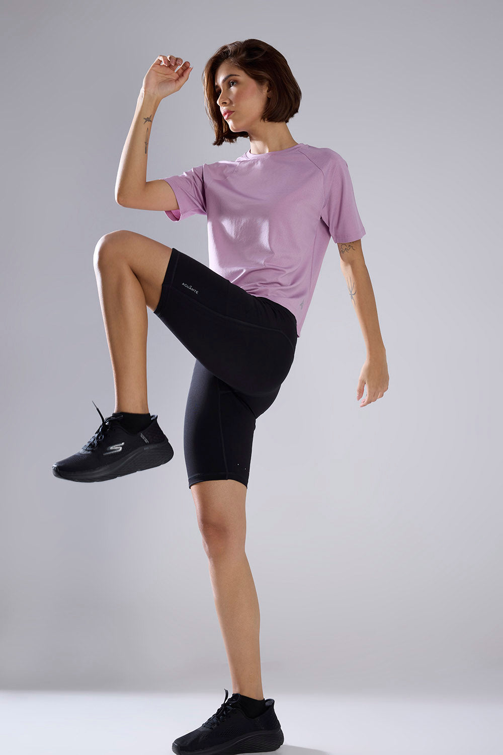buy 8 inches women running half tight #Color_Black