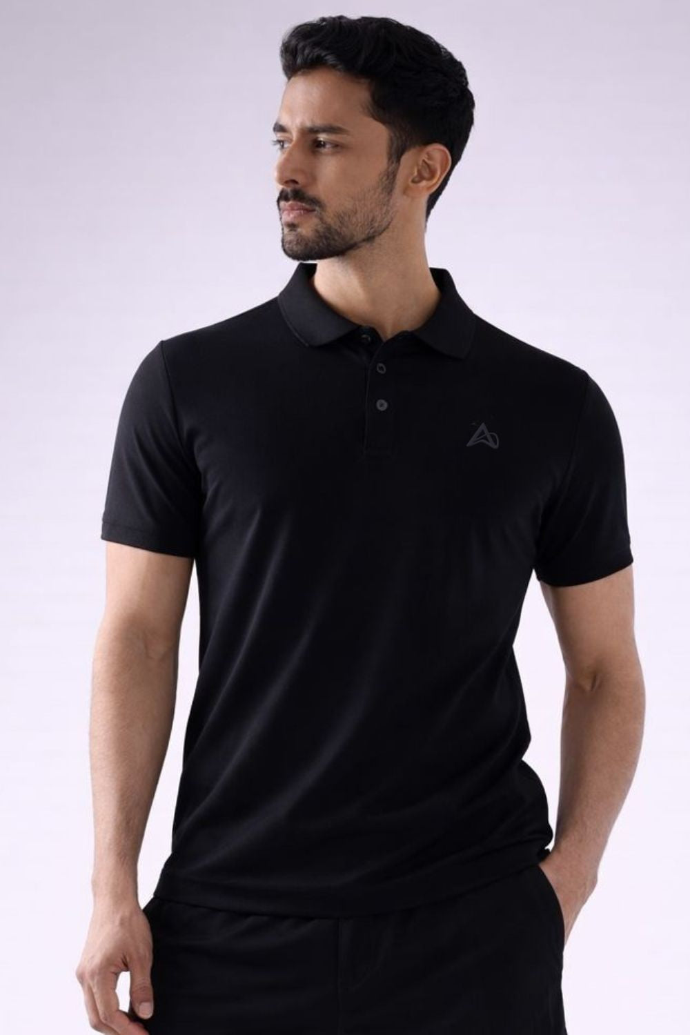 buy men polo t-shirt in navy colour #Color_Black