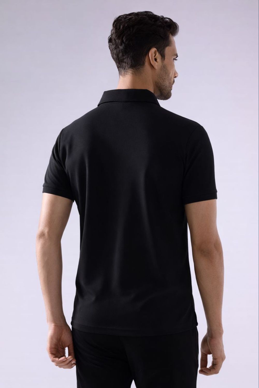 buy men polo t-shirt in navy colour #Color_Black