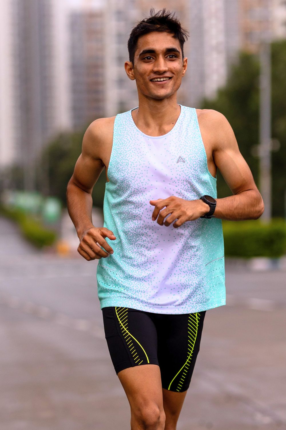 buy men 7 inch running half tights online #Color_Black-Flash