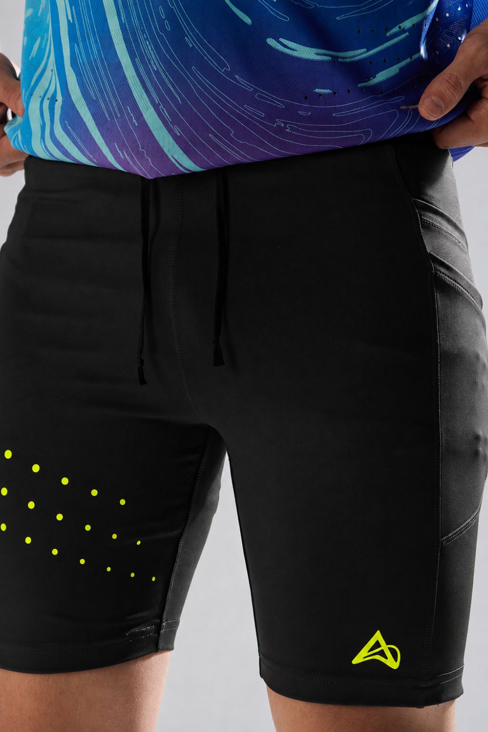 buy men 7 inch running half tights online #Color_Black-Spark