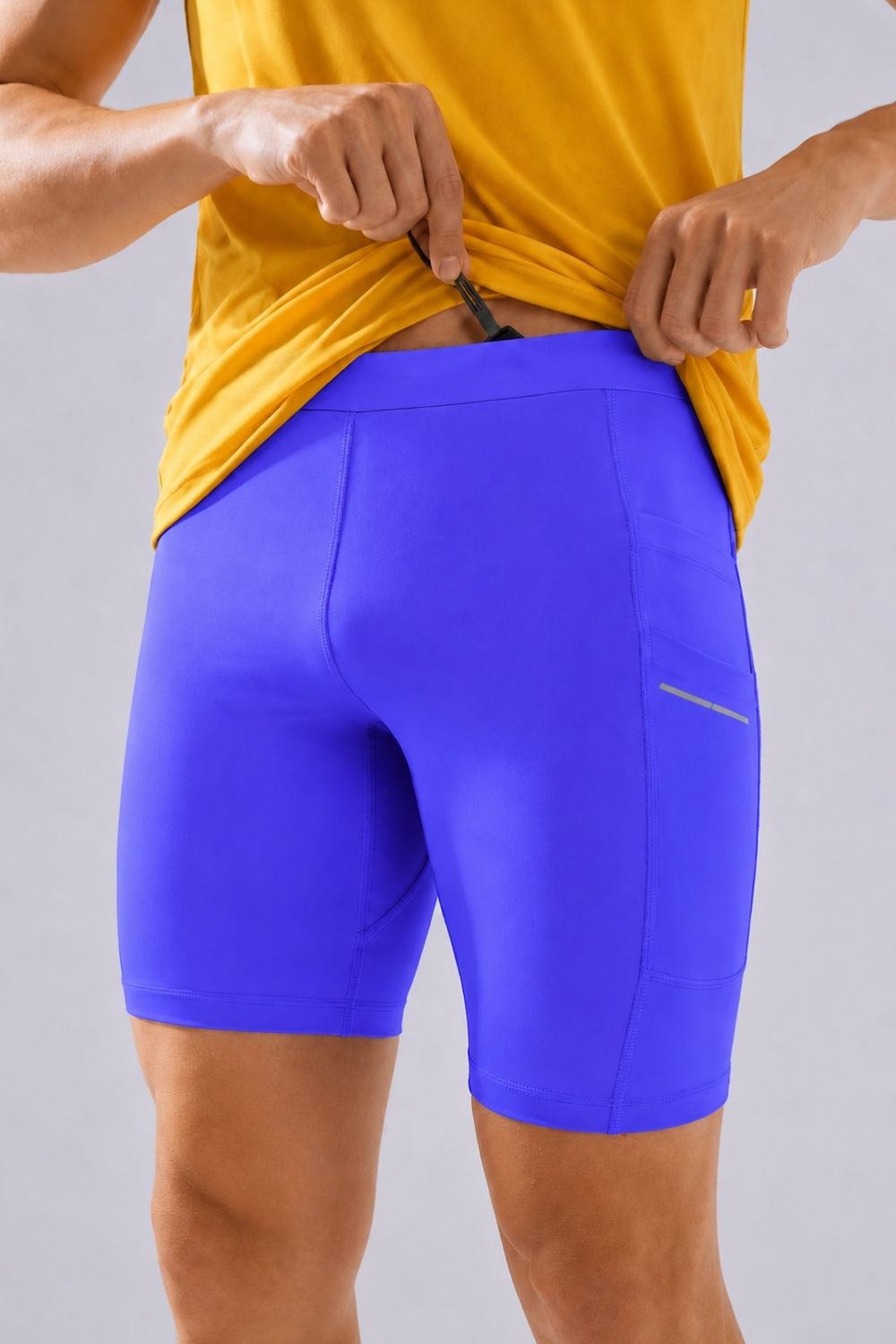best running shorts half tights for men #Color_Voltage Blue