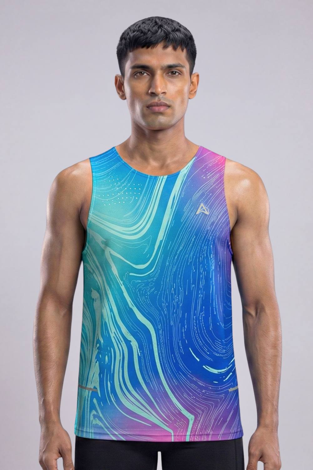 buy men running printed singlet online #Color_Stellar
