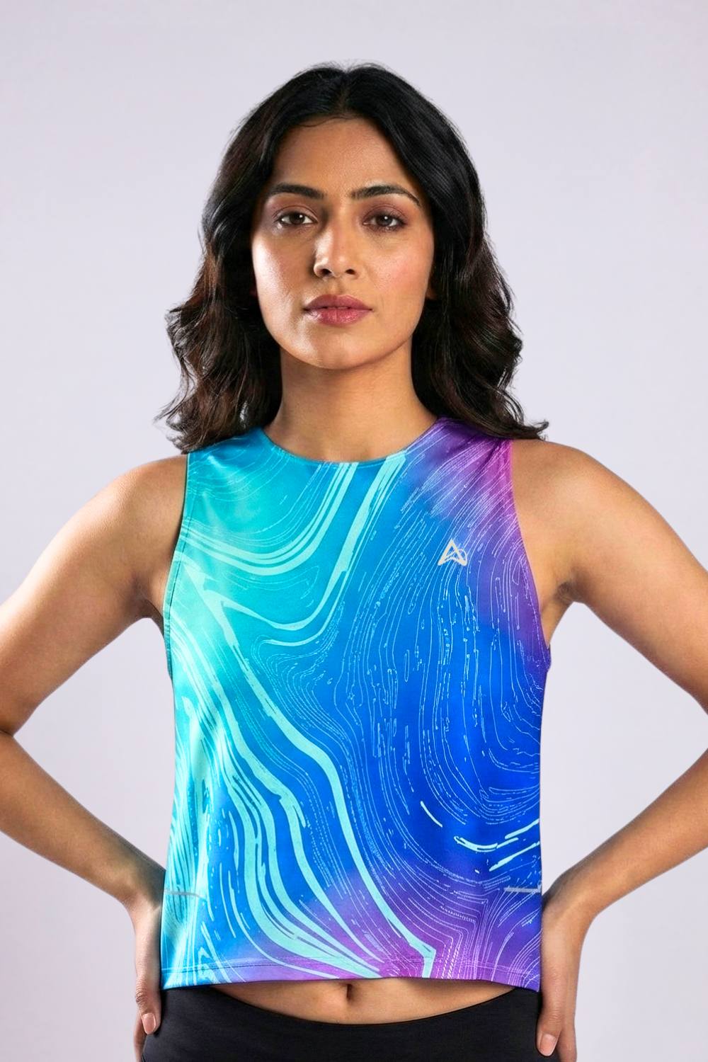 buy women printed running singlet top online #Color_Stellar