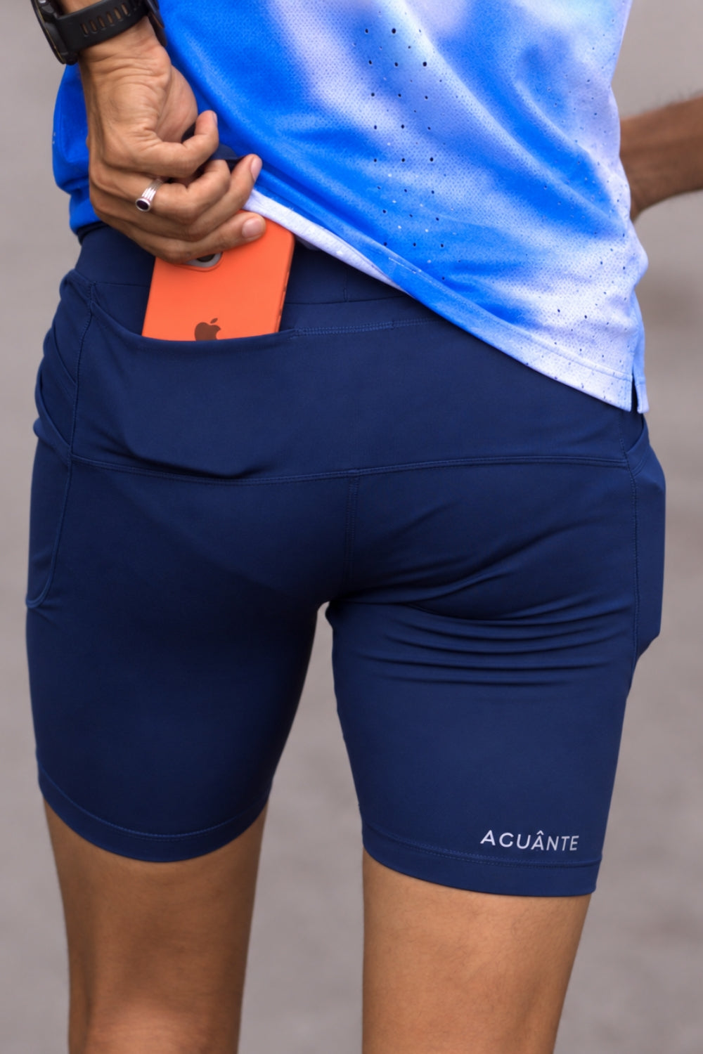 buy men 7 inch running half tights online #Color_Navy-Glow