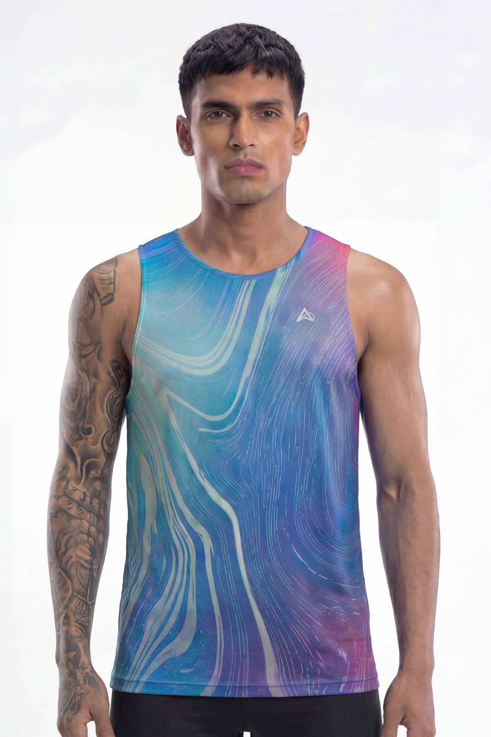 buy men running printed singlet online #Color_Stellar