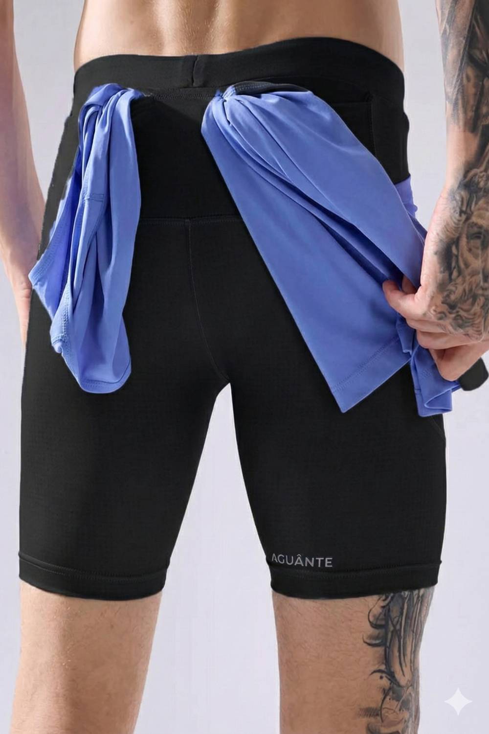 buy men 7 inch running half tights online #Color_Black