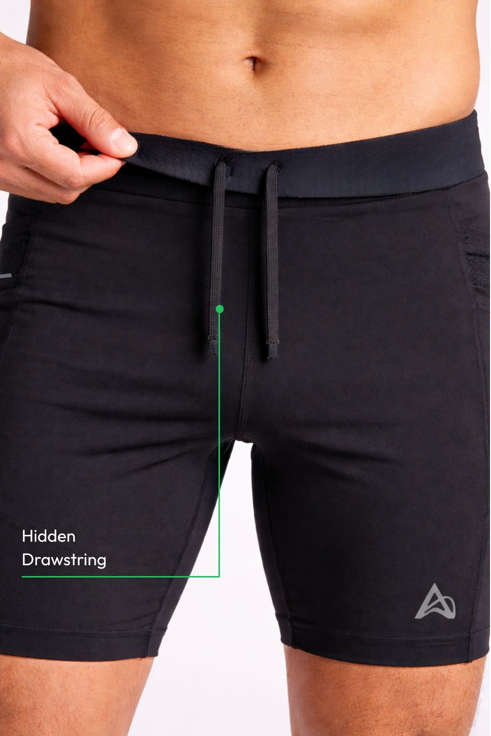 buy men 7 inch running half tights online #Color_Core Black