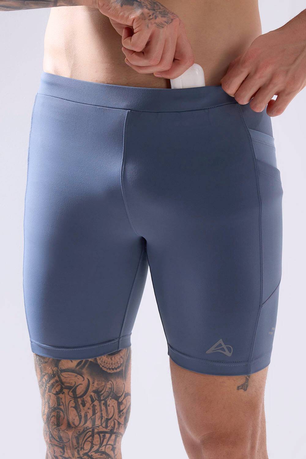 buy comfortable running half tights for long run online #Color_Stormy Weather