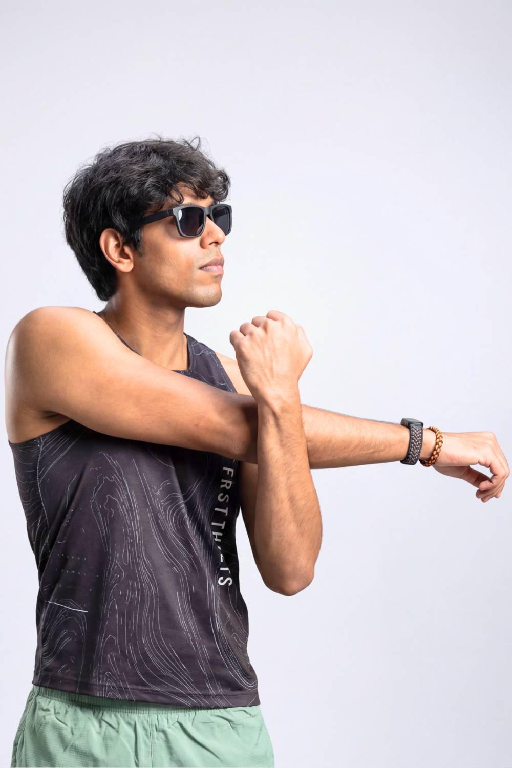 buy men running printed singlet online #Color_BlackPr