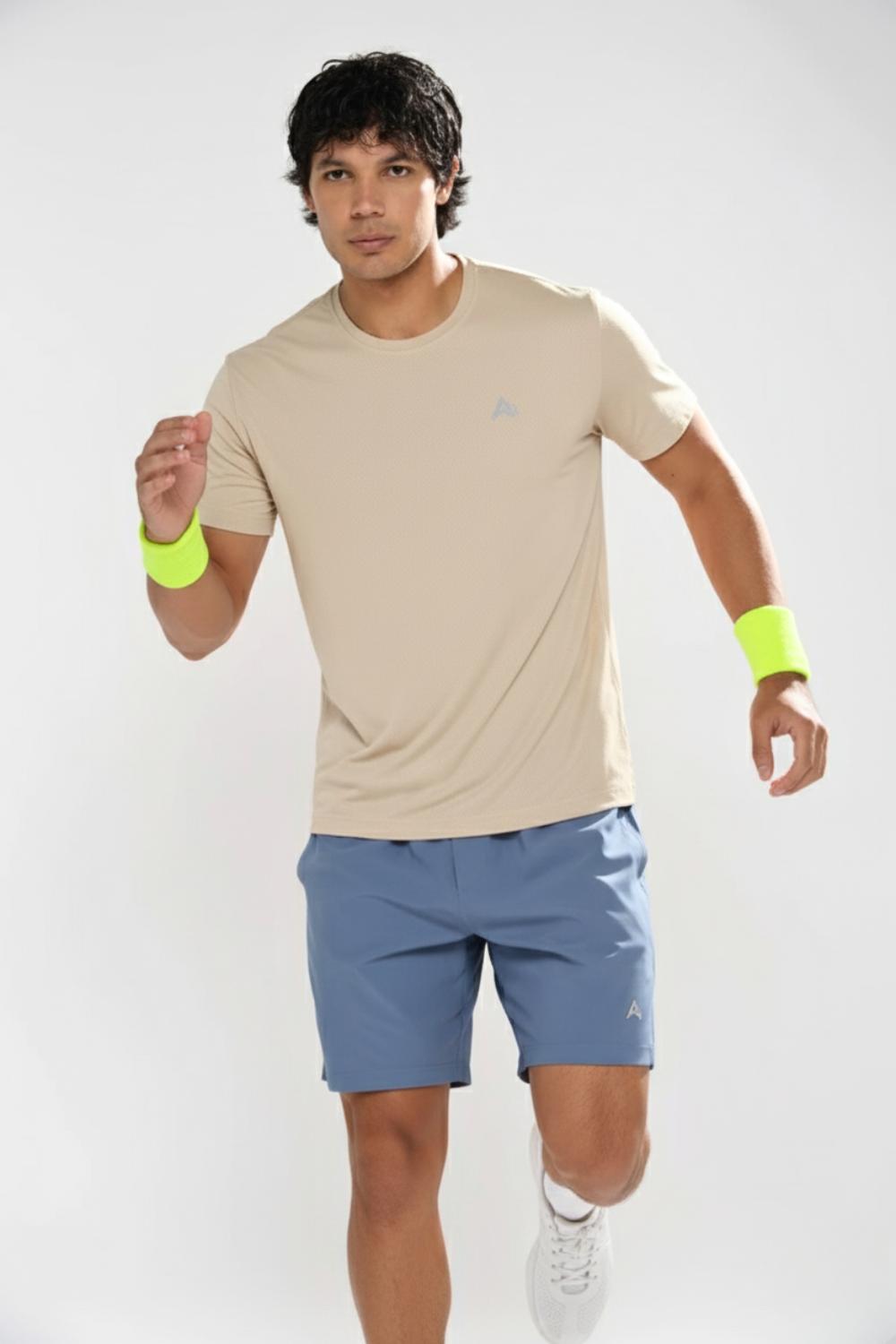 buy gym workout stretchable t-shirts for men #Color_Fawn