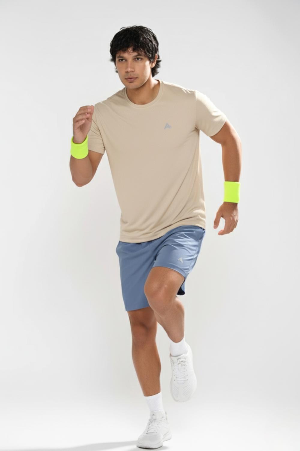 buy gym workout stretchable t-shirts for men #Color_Fawn