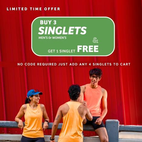buy any 3 singlets and get 1 free offer at aguante