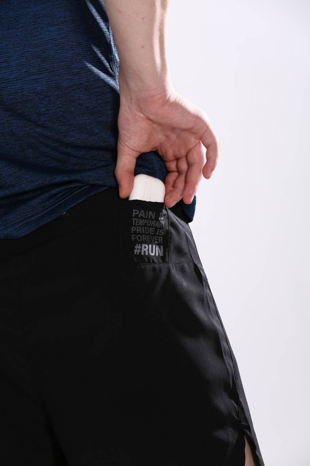 buy men 5 inch running shorts with inner lining #Color_Black
