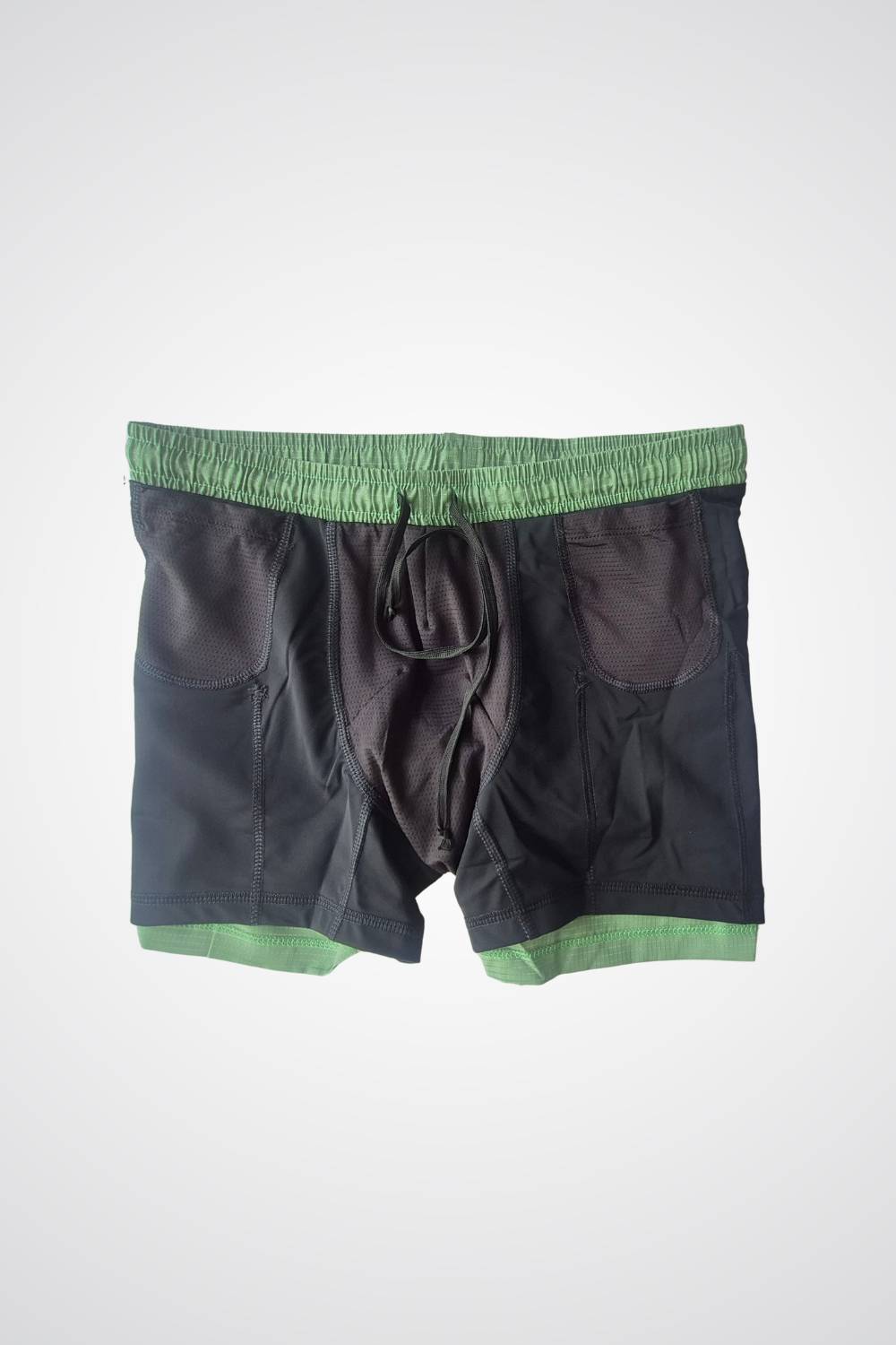 buy men running shorts 3.5 inches with inner lining #Color_Moss Green