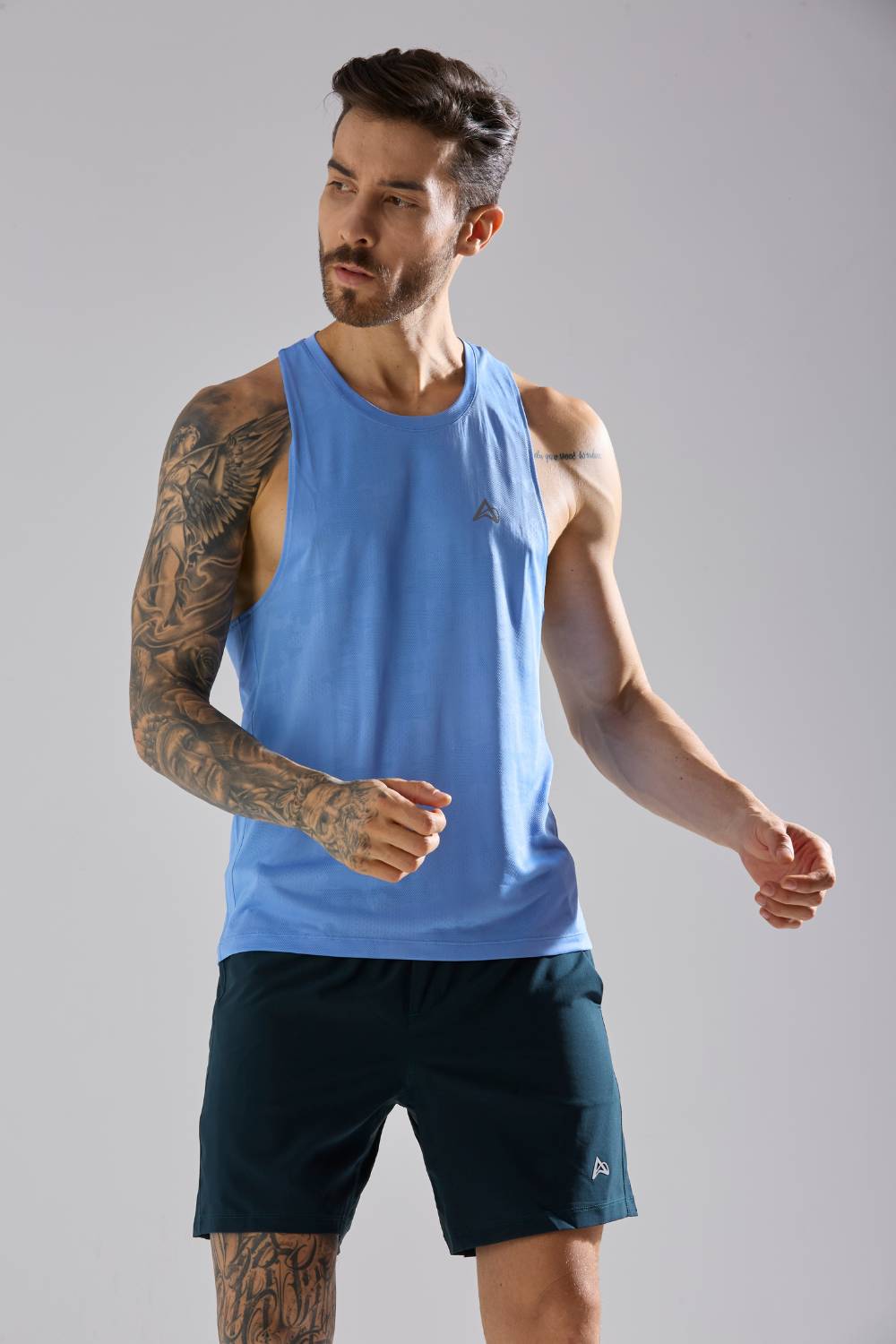 buy men's lightweight running singlet #Color_Airy Blue