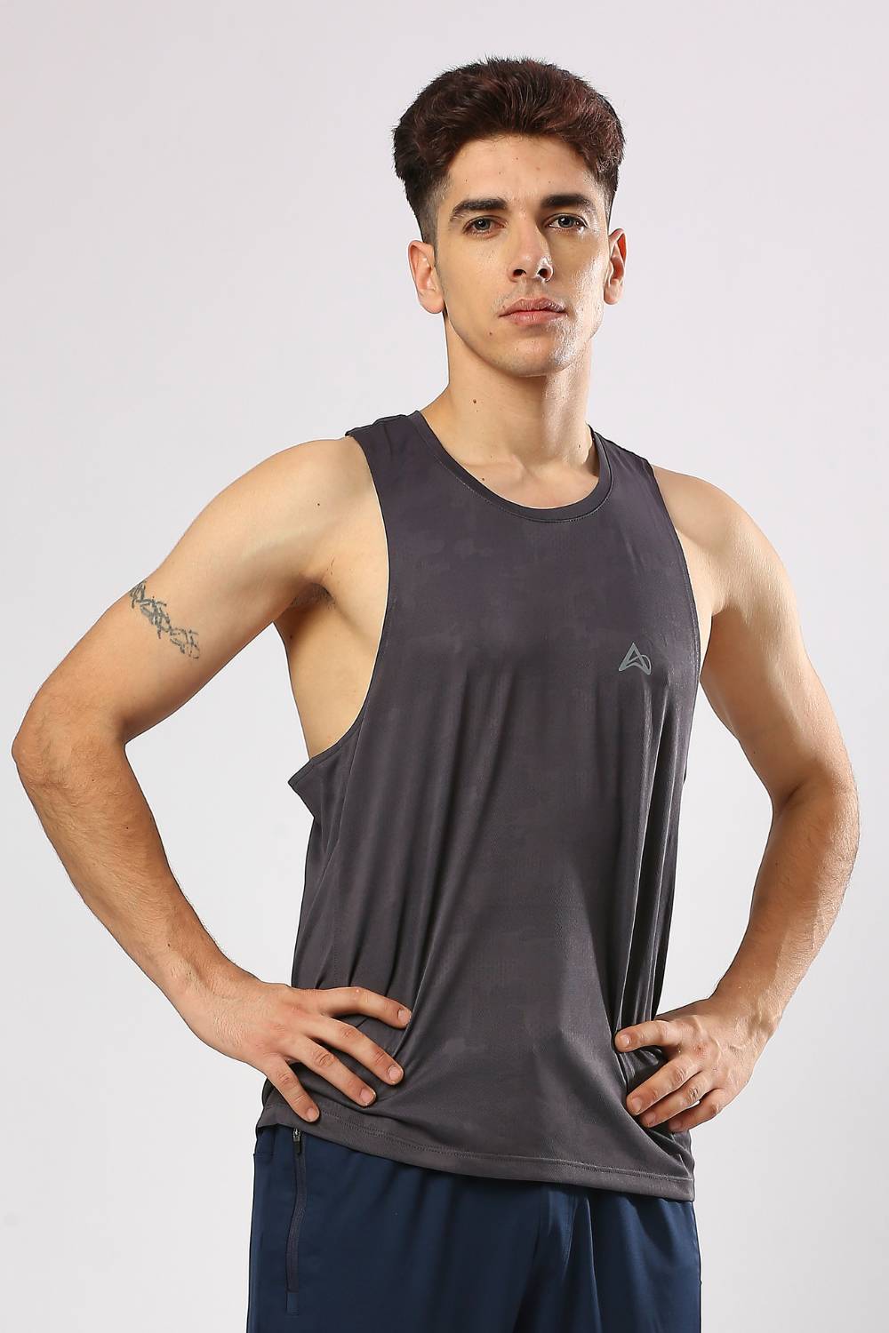 buy men's lightweight running singlet #Color_Dark Grey