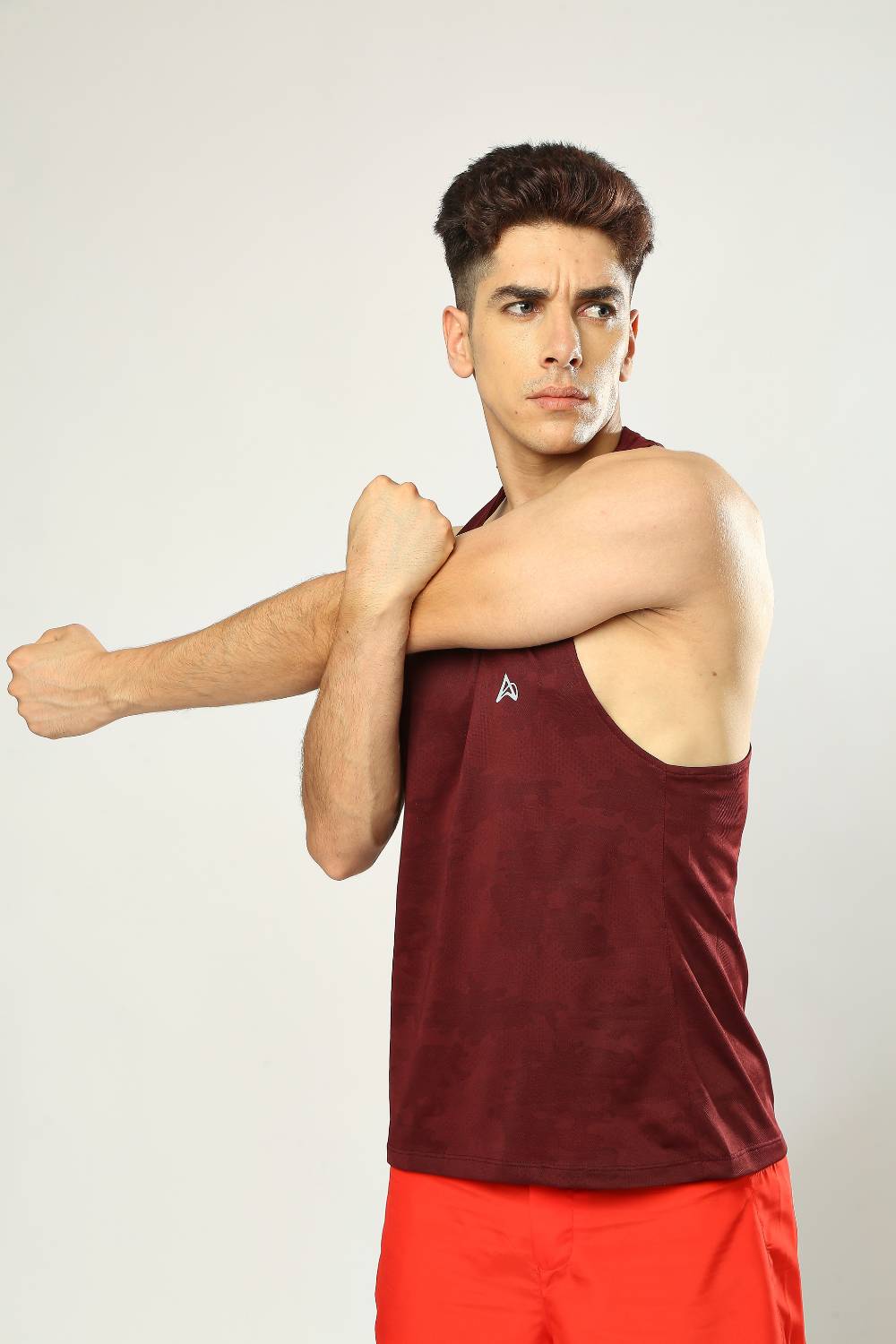 buy men's lightweight running singlet #Color_Maroon