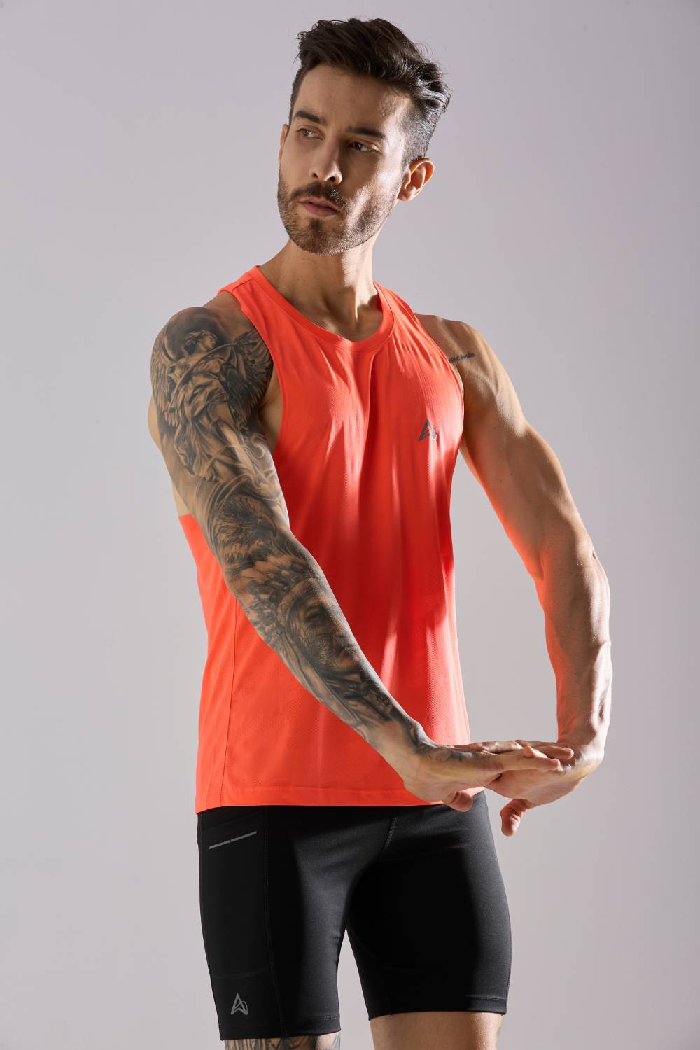 buy men's lightweight running singlet #Color_Neon Orange